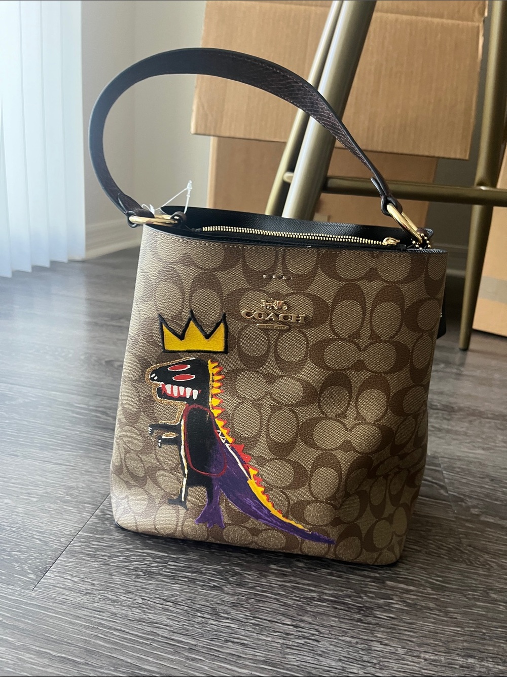 Coach X Jean-Michel Basquiat Dino bucket bag